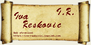 Iva Resković vizit kartica